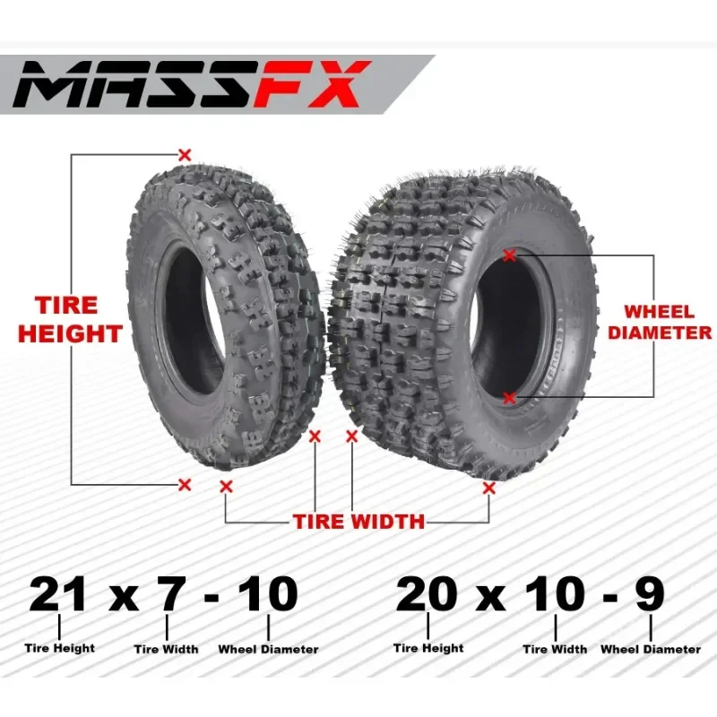Спортивный квадроцикл 21x7-10 спереди и 20x10-9, полный комплект из 4 шт. 21x7x10 20x10x9 (art.: 3920ceb461cc8) - 3920ceb461cc8