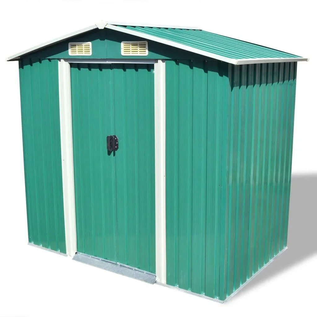 

Garden Storage Shed Green Metal 80.3"x52"x73.2"