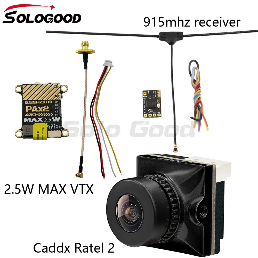 PAx2 5.8G MAX 2.5W 5.8Ghz VTX + Caddx Ratel 2 +  ELRS 915MHz receiver