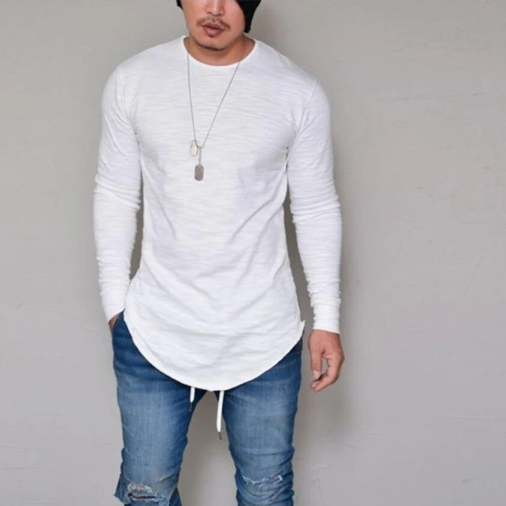 

Spring Autumn 2022 t-Shirt With Round Collar Leisure Pure Color Long Sleeve Streetwear Funny T Shirt Long Sleeve T Shirt Men