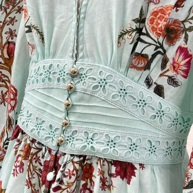 Сине-зеленая элегантная новая модная стильная винтажная одежда с длинным