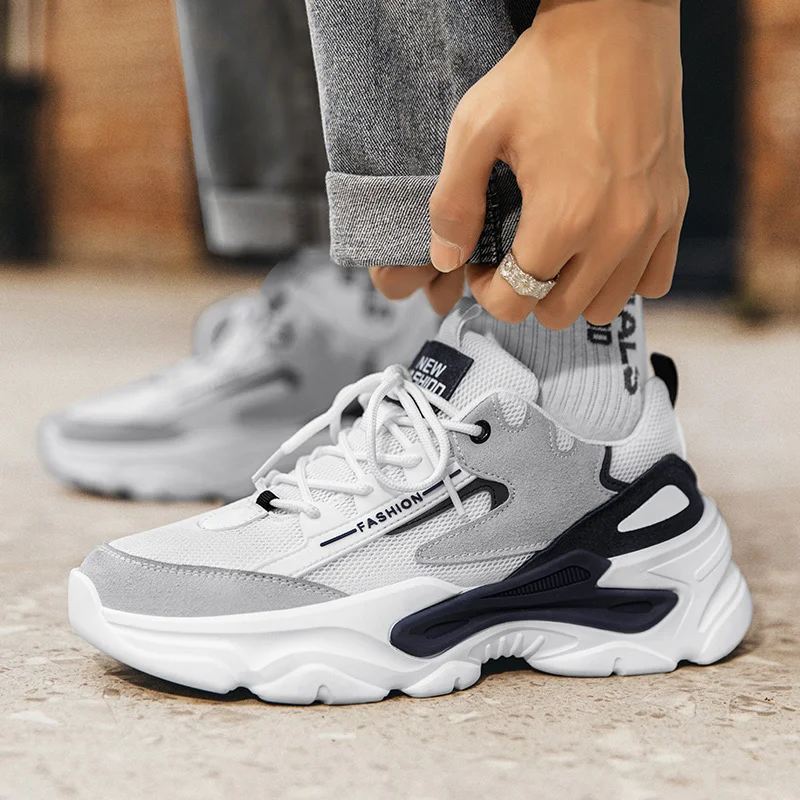 

Кроссовки мужские на платформе, Повседневные Дышащие теннисные туфли, низкие кеды, обувь для бега, спорта, лето