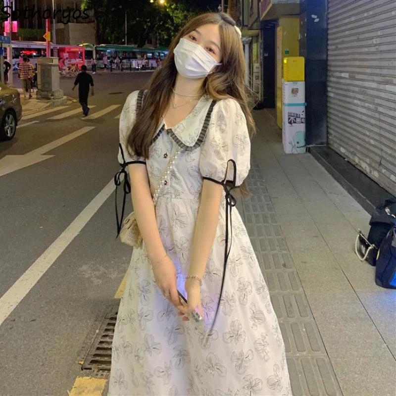 

Женское платье с круглым воротником, дизайнерское милое повседневное простое ТРАПЕЦИЕВИДНОЕ модное мягкое летнее Повседневное платье сре...