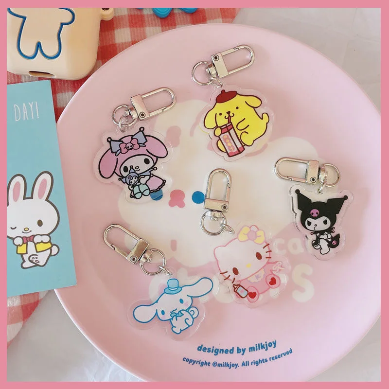 

13 стилей Kawaii Kt Melody Kuromi Cinnamoroll брелок автомобильный ключ аниме pompurin сумка Подвеска Декор для девочек Подарки