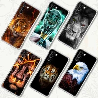 the tigre wolf lion animal clear case for samsung galaxy s21 s20 fe s22 ultra s10e s10 s9 plus 5g soft phone cover coque