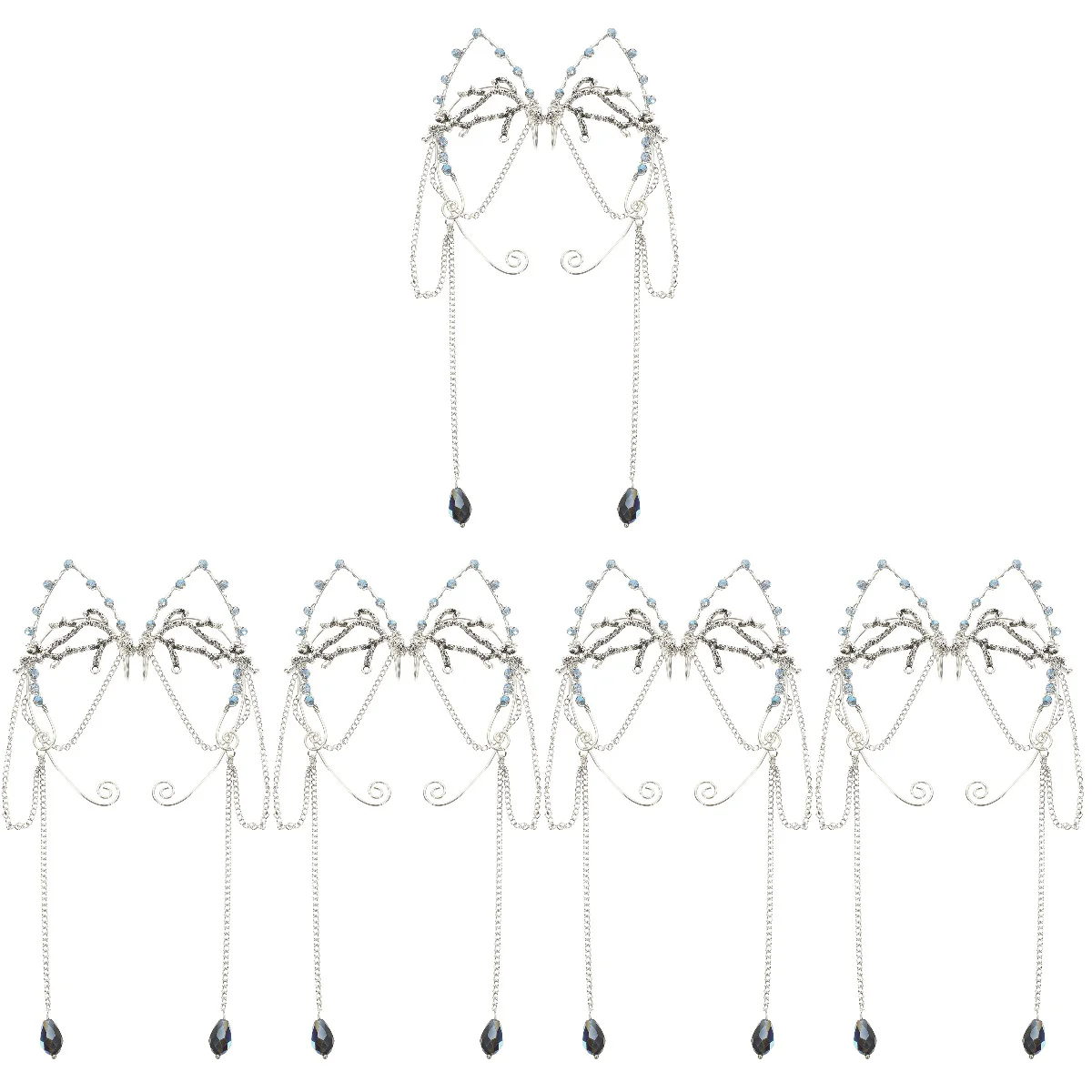 

5 пар, женские серьги-Клипсы из металлического сплава