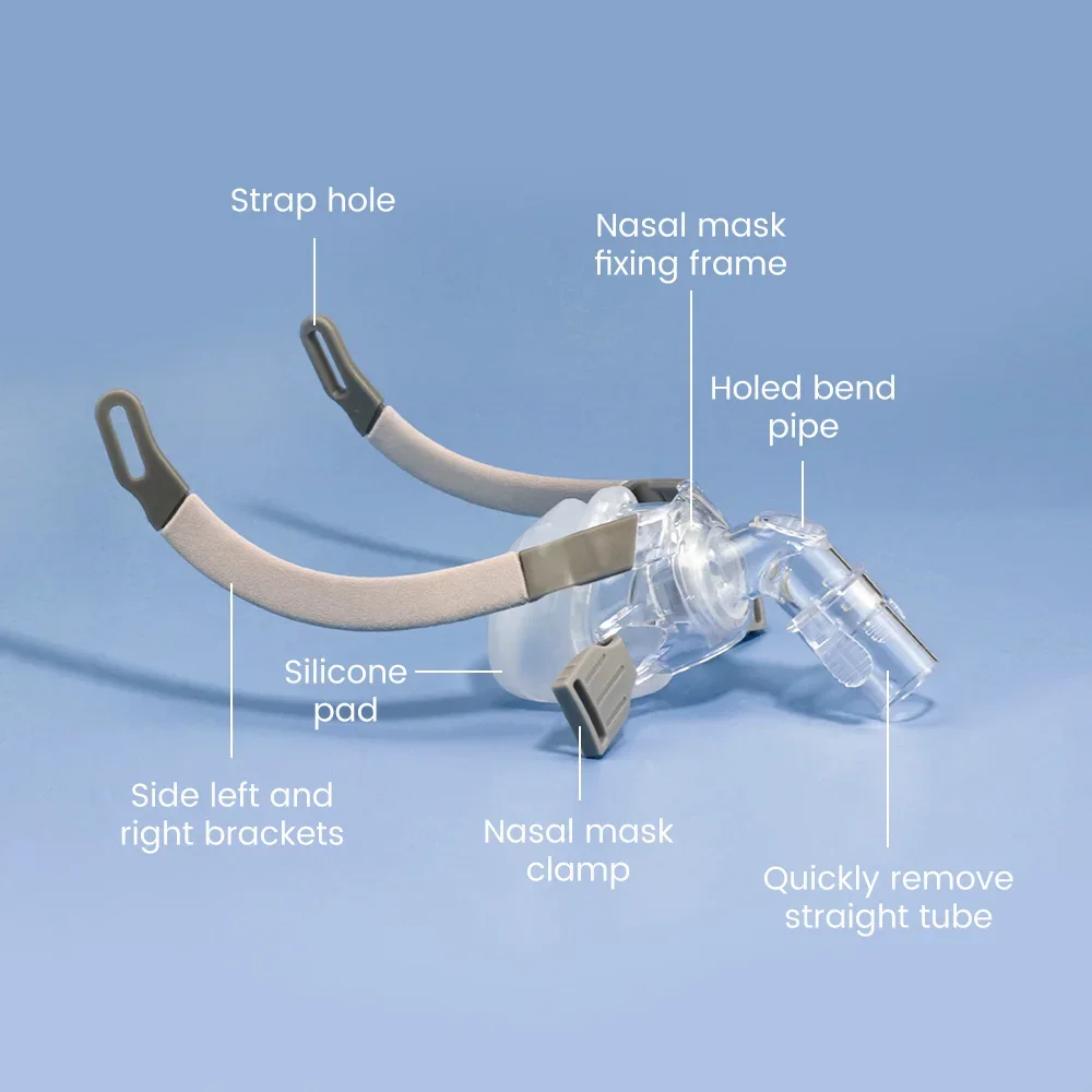 Фото Назальная маска для CPAP, силиконовые гелевые подушечки для авто CPAP, апноэ во сне, носовая маска, губка против храпа, аксессуары для маски для рта №5