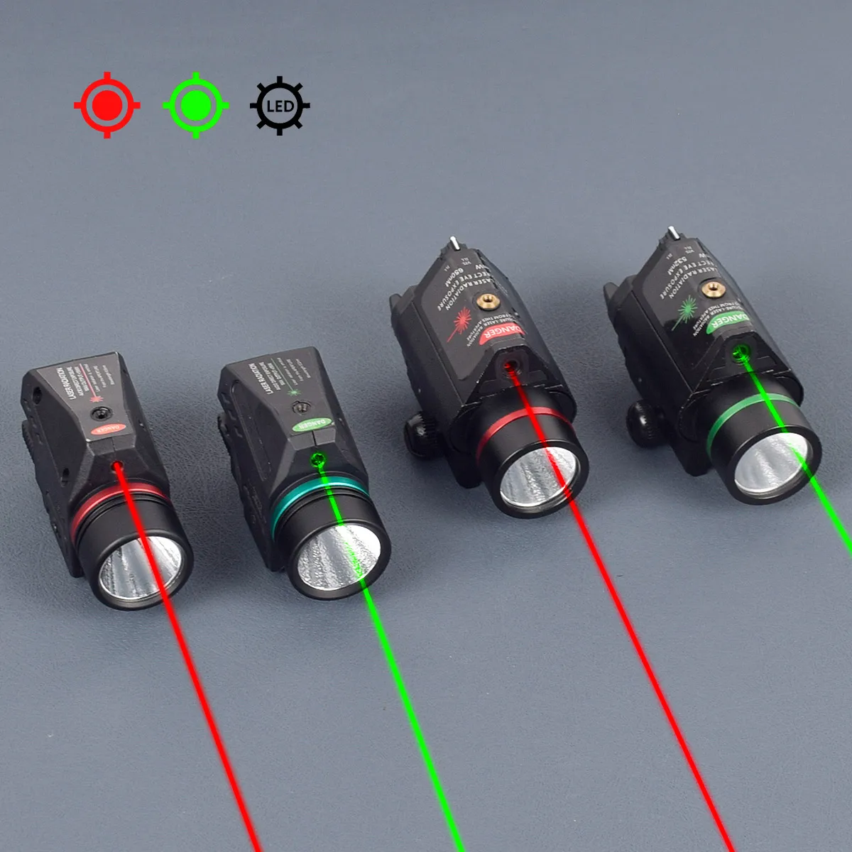 

Tactical Weapon Light Red Green Dot Laser Sight LED Flashlight For 20mm Rail Mini Glock Pistol Gun Light Lanterna Airsoft