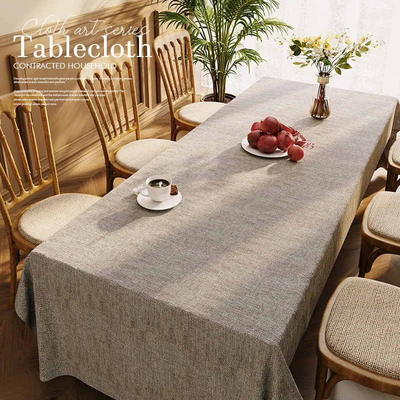 

Solid color dining table cloth, high-end feel, rectangular waterproof and oil resistant living room table mat