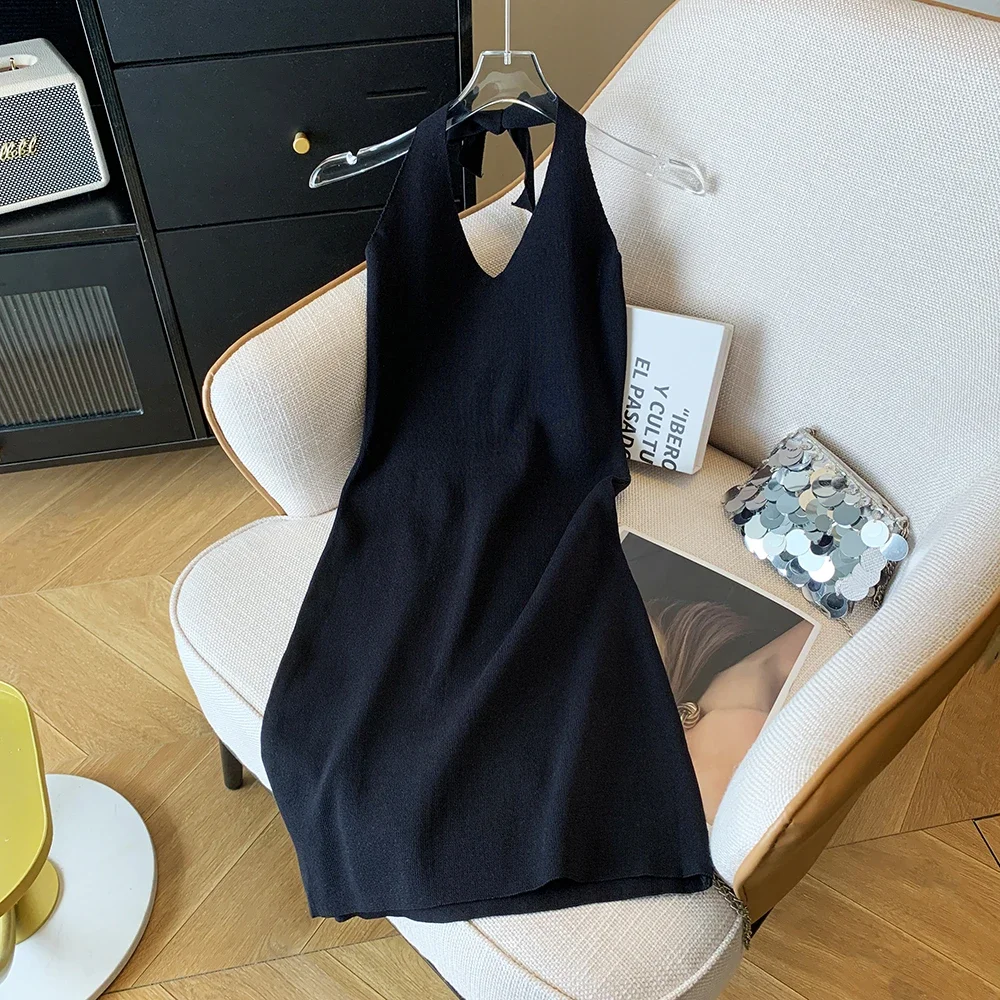 XIBUSANA женское мини-вязаное платье Saarafan без рукавов сексуальный клубный стиль