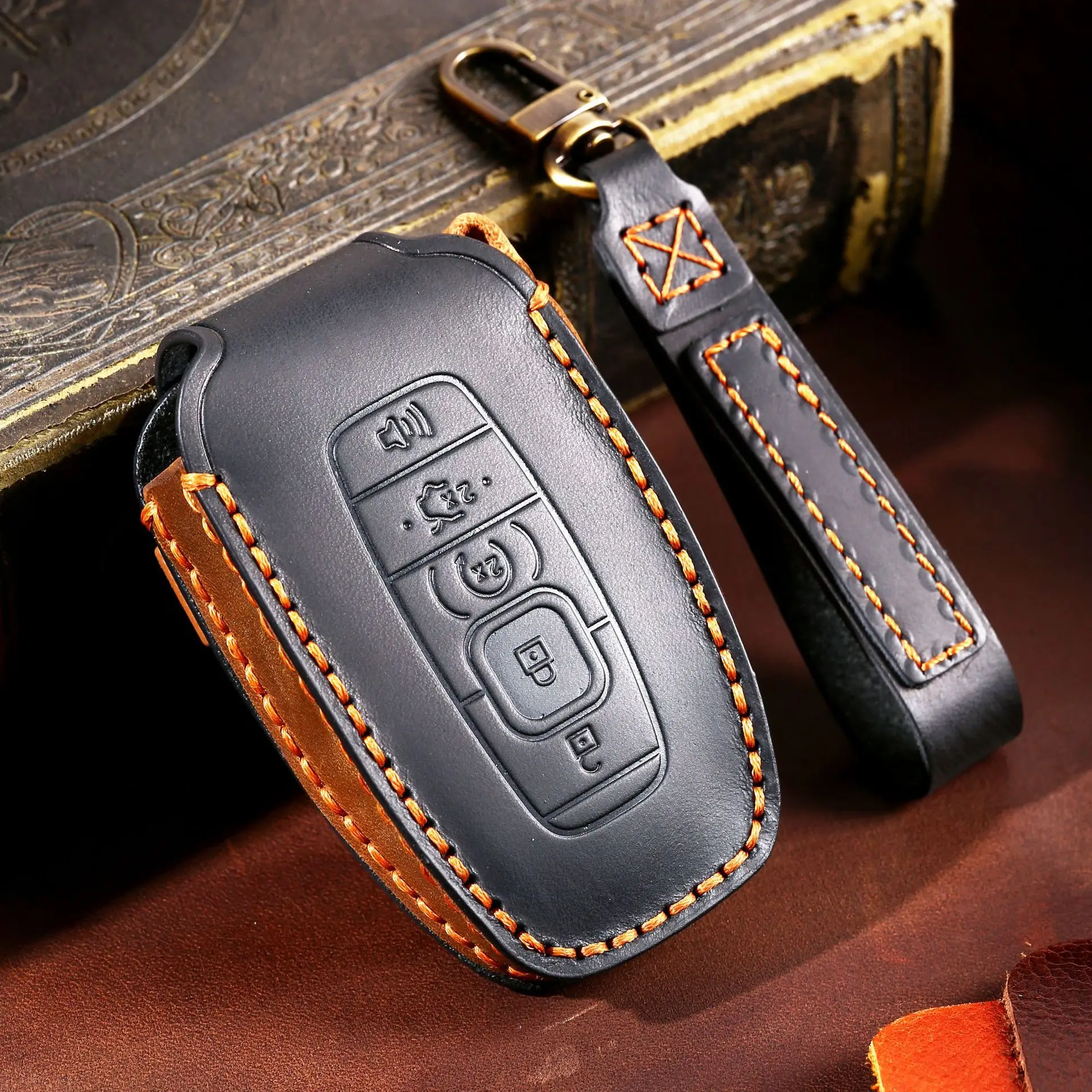 

5 Button Car Key Case Cover Fob Holder for Ford Fusion Mondeo Mustang Explorer Edge EcoSport F150 for Lincoln Corsair Shell