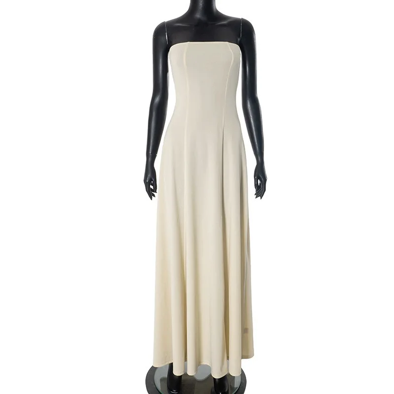 Светло-желтое льняное платье для женщин