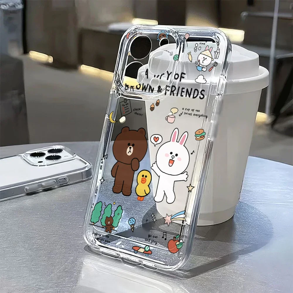Чехол для телефона Browns Bear Conys Rabbit Samsung Galaxy S24 S23 S22 S21 S20 S10 FE Ultra Plus 5G Note 20 10 Pro