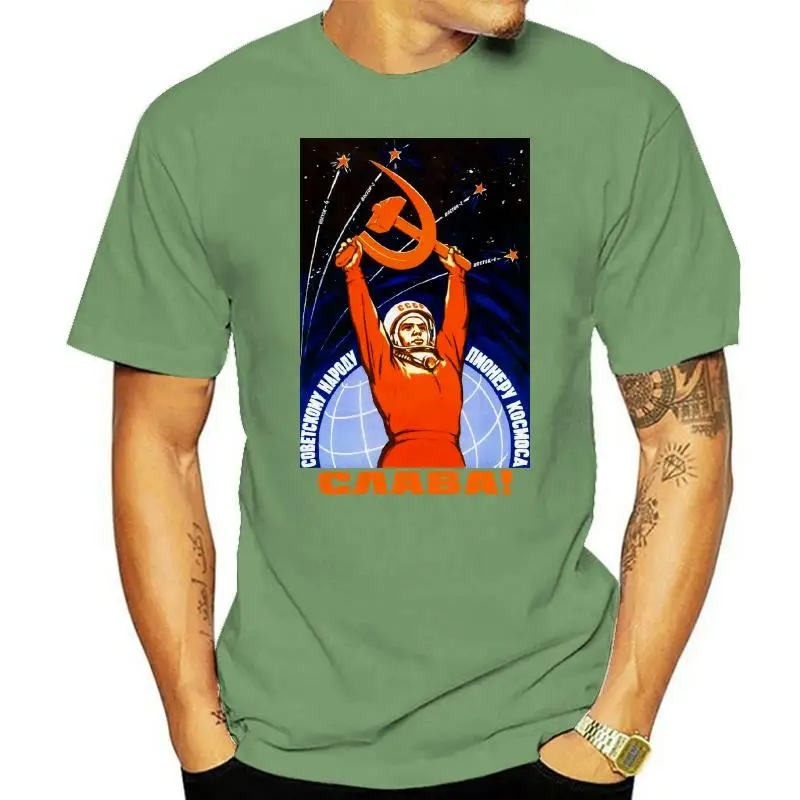 Женская футболка Spazio Sovietica Astronauta Propaganda Valentina Tereshkova Ретро унисекс хипстерская