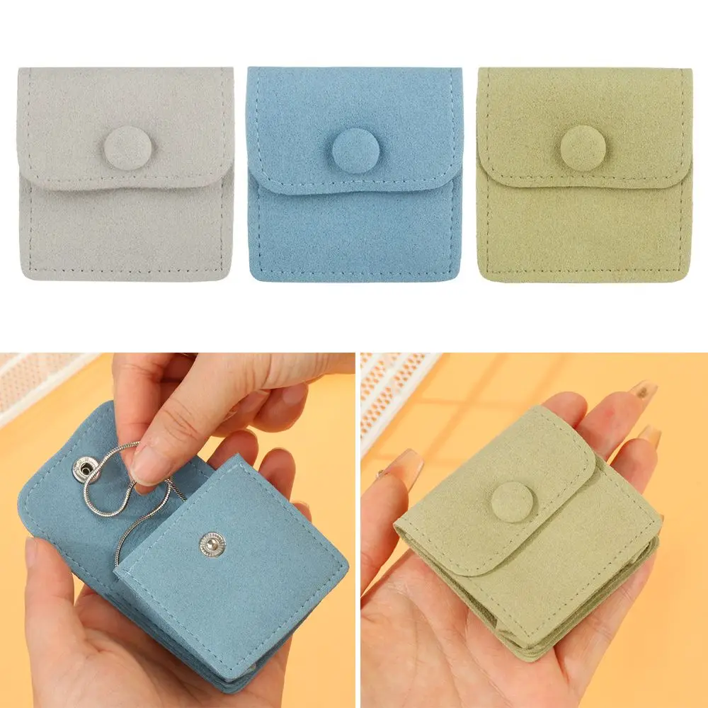 

Сумка для упаковки ювелирных изделий, утолщенный мягкий нежный бархатный Подарочный мешок с кнопками, двухуровневый чехол для хранения ожерелий, серег, колец