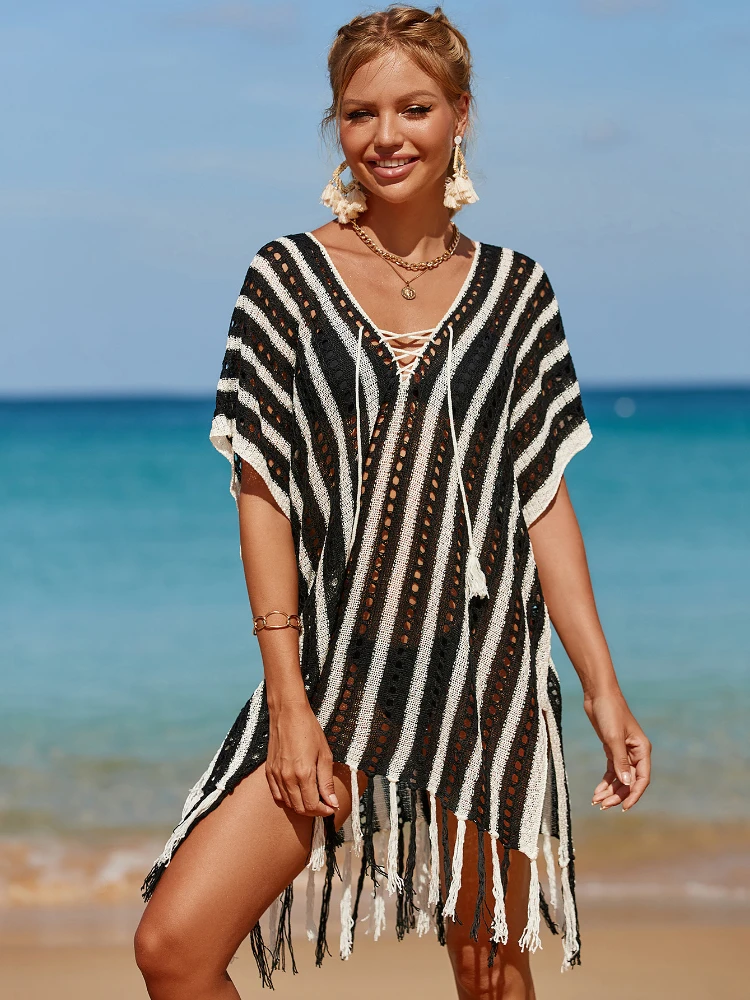 

New Beach Blouse Seaside Resort Bikini Cover Up Fringed Swimsuit Beach Dress Cover Ups for Swimwear Women Sunscreen Clothes Tops