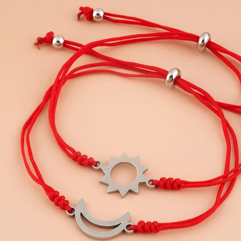 

Red String Bracelet Stainless Steel for Sun Moon Red String Braided Bracelet