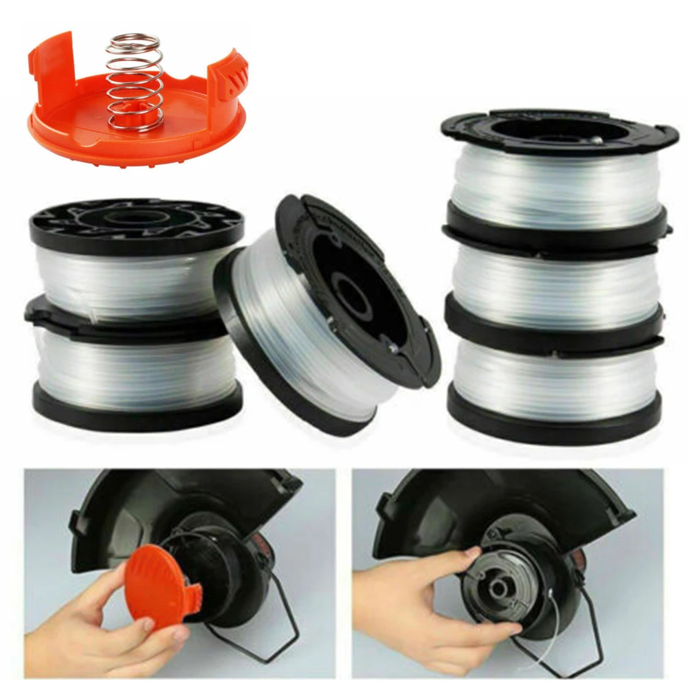 

6PCS Replacement Spool Cover Cap Spring For Black & Decker Replacement AF-100 Eater Grass Line Spool Cover String Strimmer Part