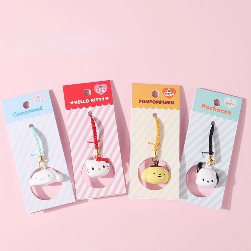 

Sanrio Kawaii Anime Cartoon series Pom Pom Purin Cinnamoroll Pachacco Cute bell pendant Backpack bell pendant Christmas gift