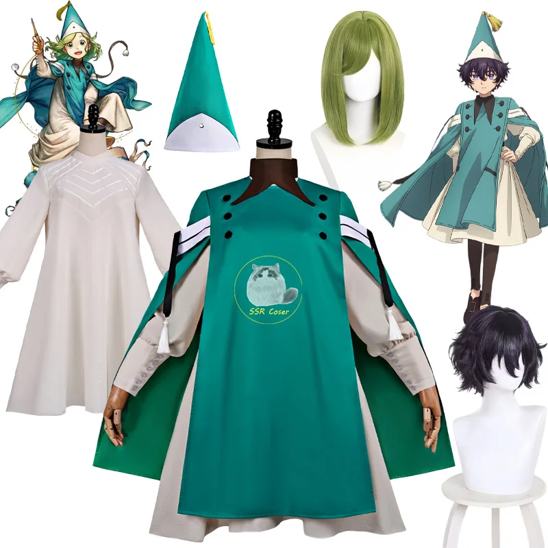 Фото Костюм для косплея Witch Hat Atelier - выберите персонажа Коко / Агатто / Акурому, комплект из зеленого плаща и шляпы с париком для женщин на Хэллоуин 2026 №2