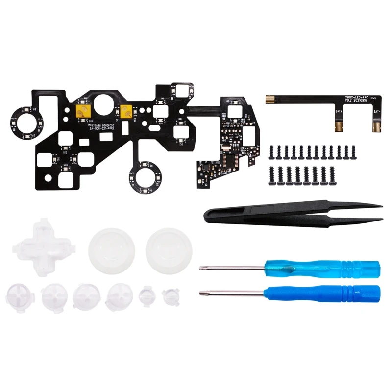 

594A сменный светящийся D-pad для беспроводного контроллера Xbox One S, многоцветные стики для больших пальцев, светодиодный мод, кнопка для лица оп...