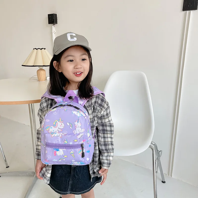 

Children's Cartoon Dinosaur Backpacks Cute Nylon Ultra Light Waterproof Children's Bag Boys Girls Animal Kindergarten Schoolbag