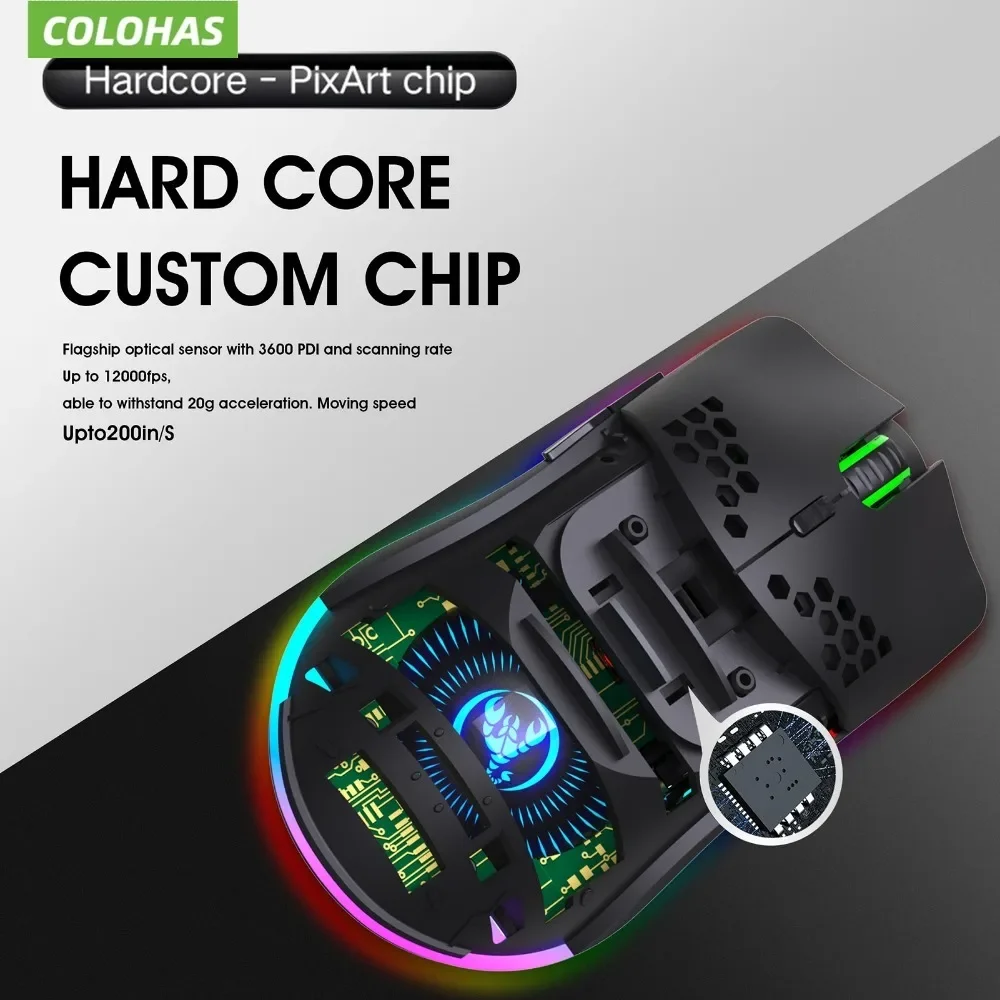 Новая беспроводная игровая мышь HXSJ T66 RGB 2 4G с подсветкой для зарядки регулируемым