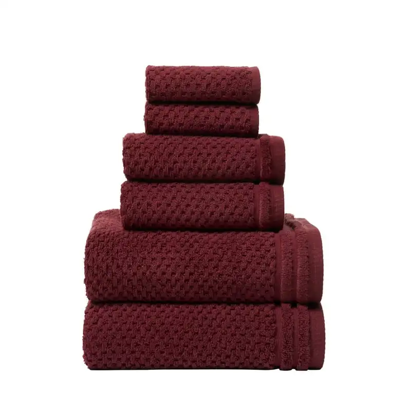 

Organic Cotton 6 Pack Bath Towel Set, Berry, 6-Pieces