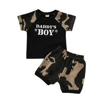 infant newborn baby boys outfit set 2022 black camouflage short sleeved tops pants set childrens clothing suit boys clothes