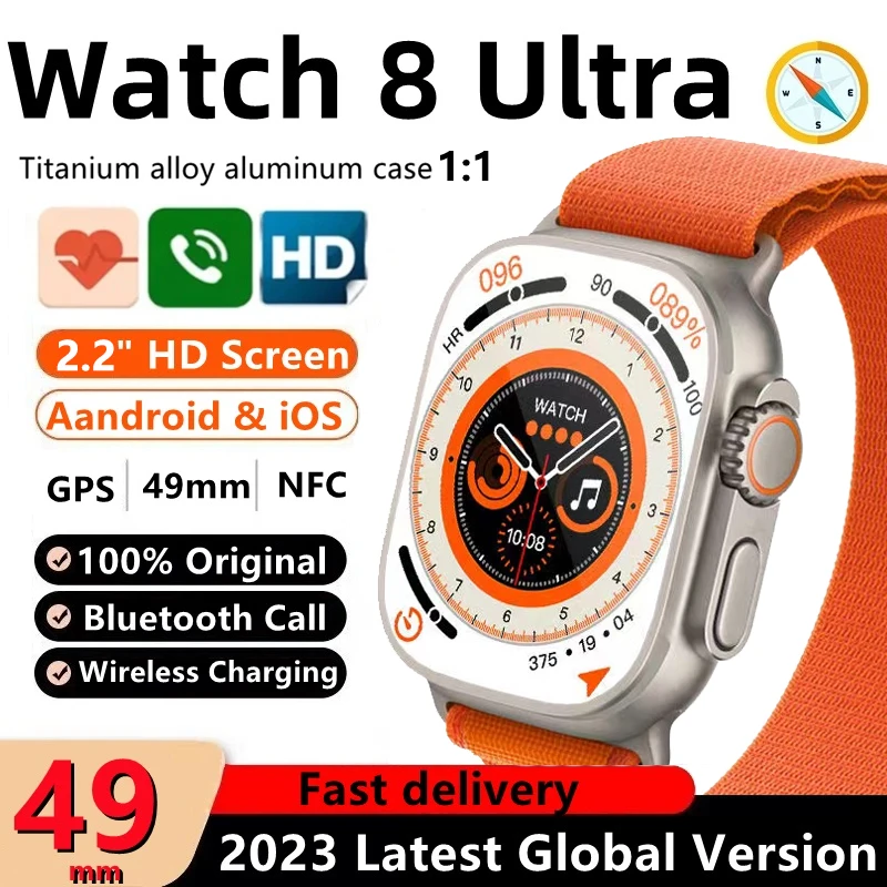 

Newest Watch 8 Ultra Series8 Smart Watch Men GPS NFC Smartwatch Waterproof Sport Mode Fitness Wireless Charging Watch For Apple