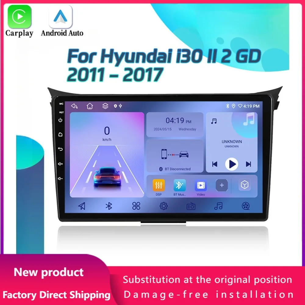 Для Hyundai i30 II 2 GD 2011-2017 CarPlay автомобильный радиоприемник мультимедийный видеоплеер