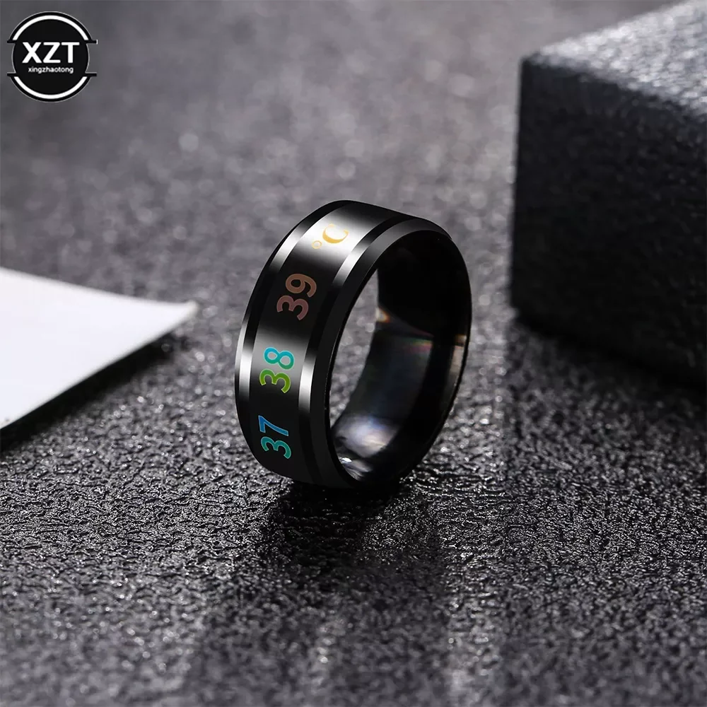 

Multifunctional Waterproof Intelligent Smart Temperature Couple Ring Titanium Steel Finger Jewelry Fingertip Temperature Sense