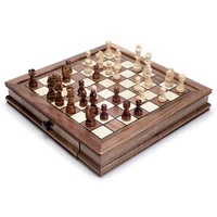 high quality magnetic international chess wooden vintage international chess piece figure juego de mesa family table game