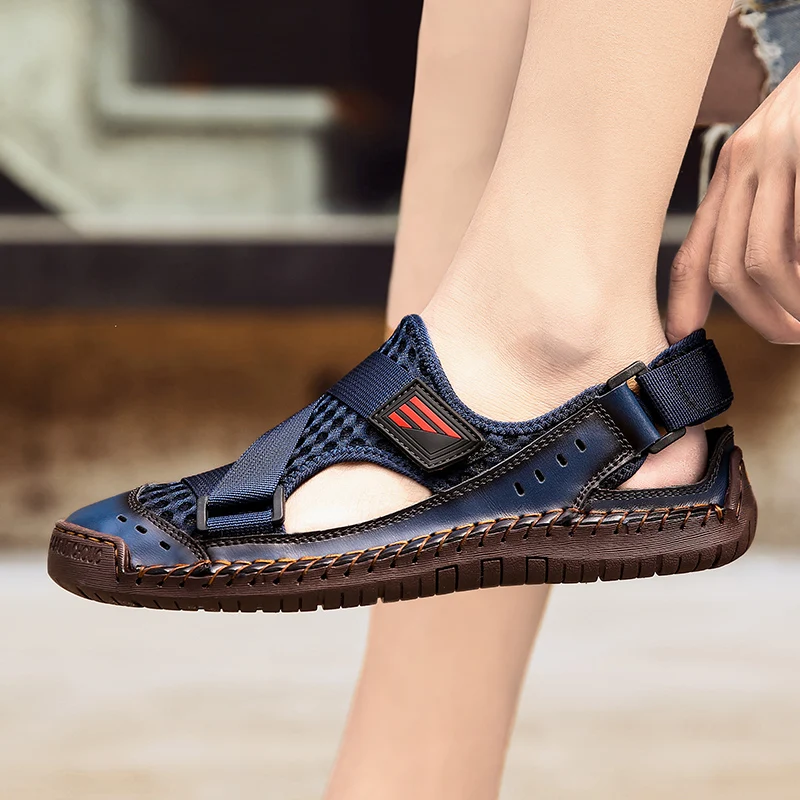 Сандалии мужские сетчатые дышащие легкие пляжные босоножки для отдыха на