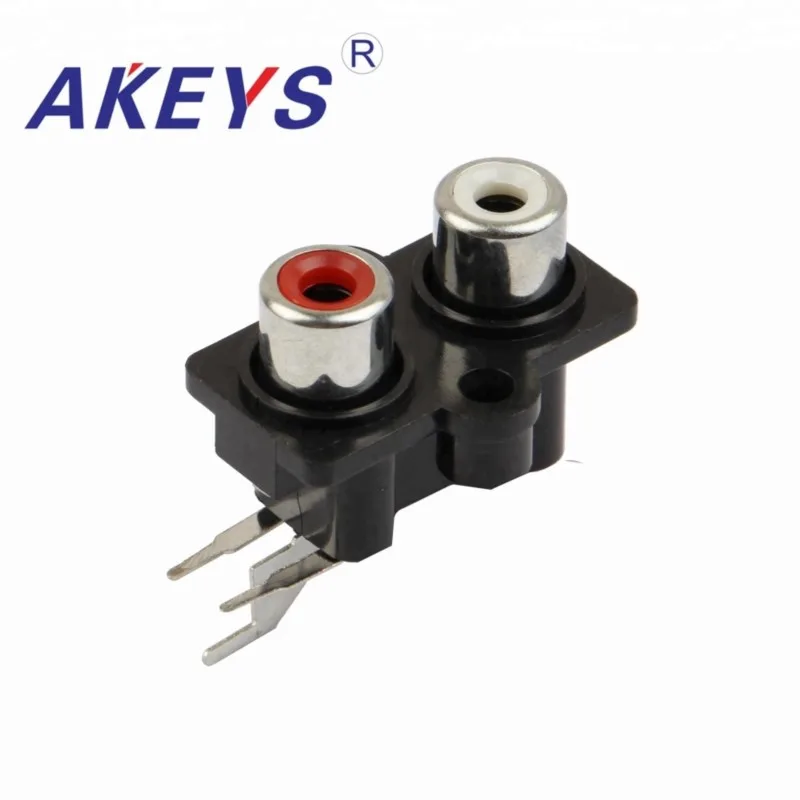 

10PCS AV2-8.4-07 3pins 2 hole RCA jacket Socket av concentric socket