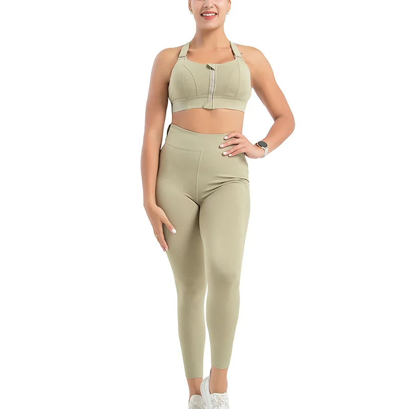 

Women Sports Bras Tights Crop Top Yoga Vest Front Zipper Plus Size Adjustable Strap Shockproof Gym Fitness Athletic Brassiere
