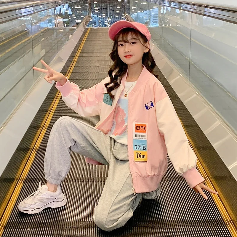 

Girls Suit Coat+Pants Cotton 2Pcs/Sets 2022 Zipper Spring Autumn Thicken Comfortable Suits Sets Kid Baby Children Clothing