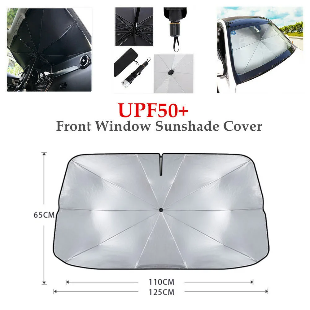 

1PCS Car Front Windshield Parasol Umbrella Sun Shade Protector Sun Shield--thickened Titanium Silver High Quality