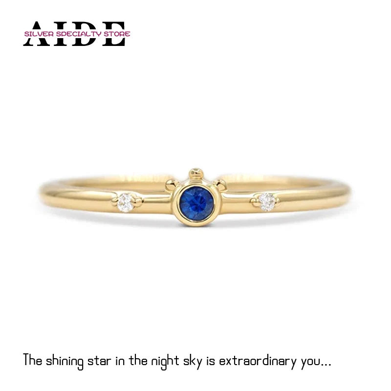

AIDE 925 Sterling Silver Luxury Sapphire Crystal Open Ring for Women Girl's Engagement Rings Wedding Jewelry Anillos Plata Bague