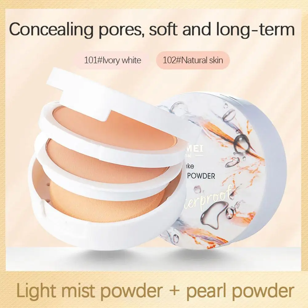 

Nature Full Coverage Face Powder Long Lasting Waterproof Up Face Powder Double Make Tools New Foundation Layer Compact Pres