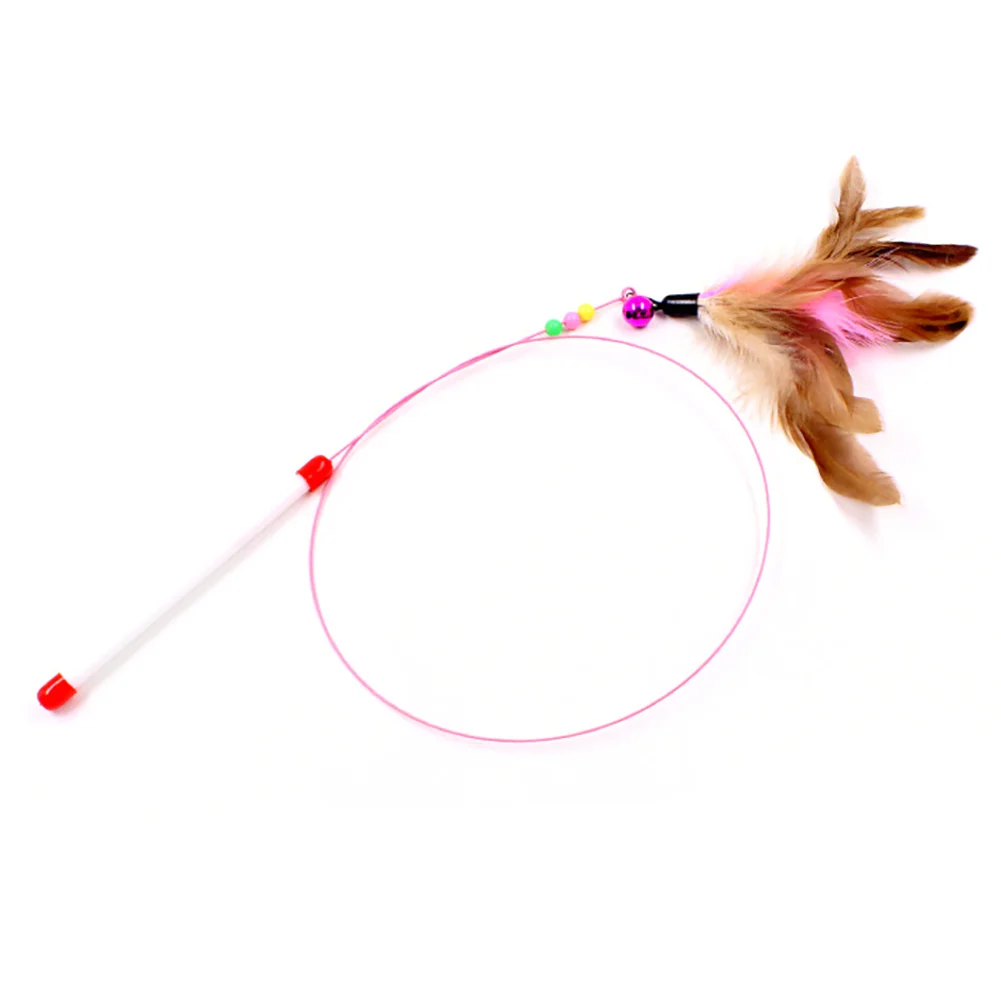 

90CM Funny Kitten Cat Teaser Interactive Toy Rod With Bell And Feather Toys For Pet Cats Stick Wire Chaser Wand Toy Pet Supplies