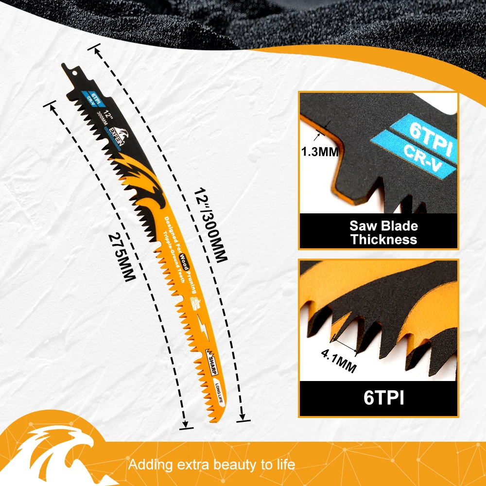 EXFEIN Зубы Набор сабельных пил Обрезная пила Резка бревна Обрезка древесины для обрезки деревьев Резка древесины