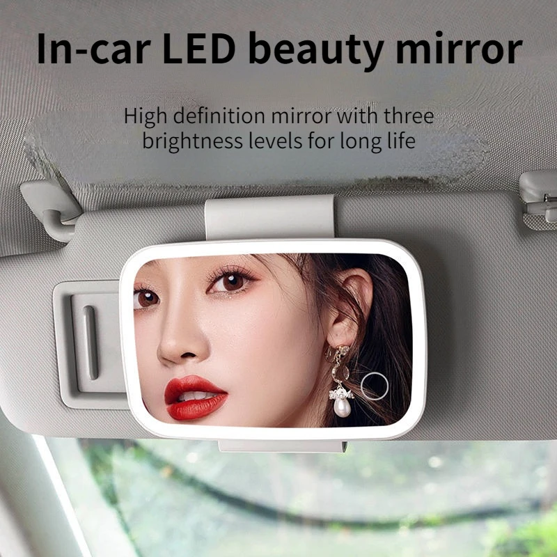 

Atsafepro Car Visor Vanity Mirror Rechargeable Car Vanity LED Mirror Sun-Shading Cosmetic Mirror Universal for Car Truck SUV