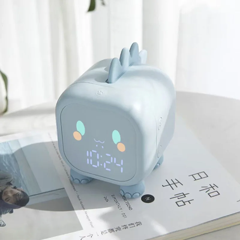 

Cute Dragon Alarm Clock Creative Smart Night Light Desktop Clock Children Student Bedside LED Digital Electronic Clock