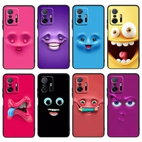 3d funny face for xiaomi mi 12 12x 11t 11i 11 10t 10 9t 9se 9 a3 cc9e pro ultra lite black silicone phone case
