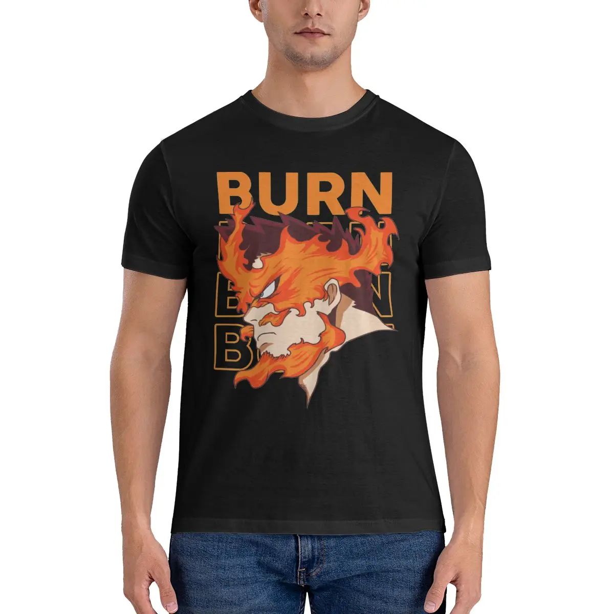 Funny T Shirt Enji Todoroki Endeavor Burn Popular Tshirt My Hero Academia Original T-Shirts O Neck Print Tops 4XL 5XL 6XL Gift