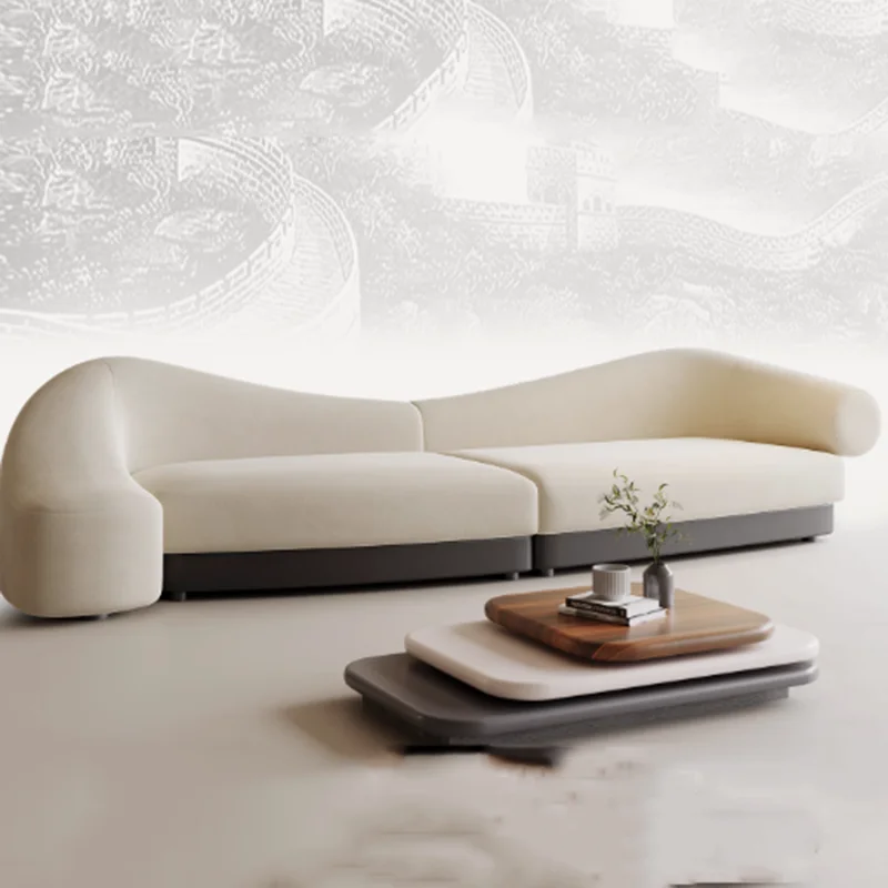 Двойные минималистичные диваны для гостиной бежевые дизайнерские итальянские