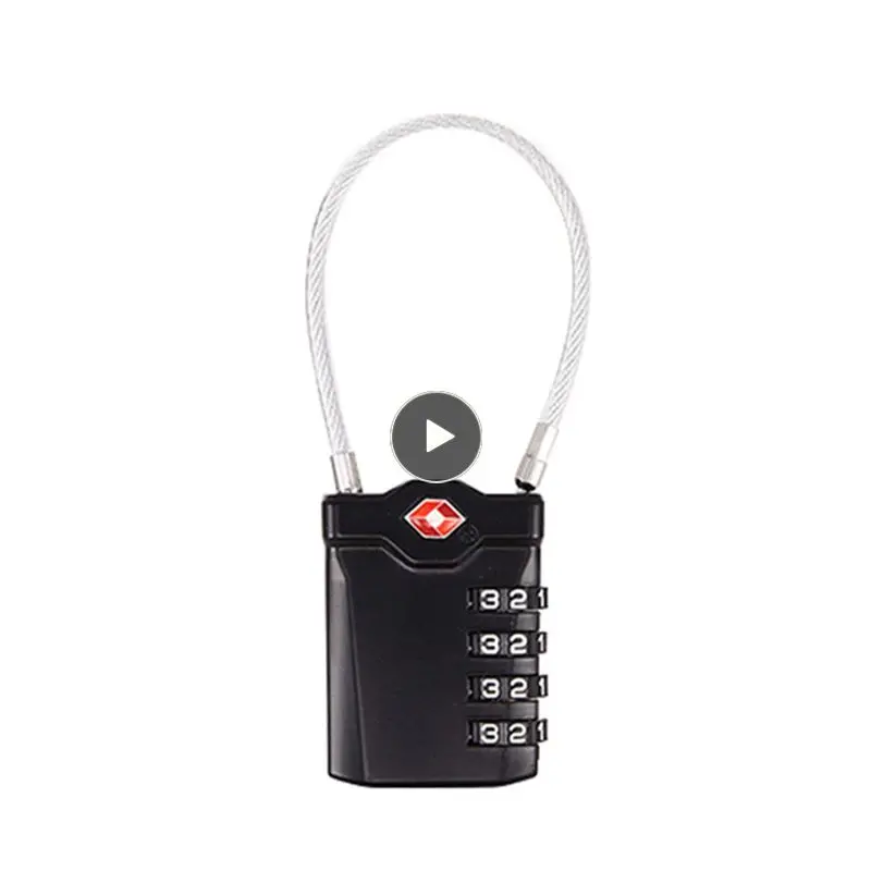 

High Quality Password Padlock Black Travel Smart Combination Locks Zinc Alloy Luggage Lock 3-digit Combination Smart Home 4mm