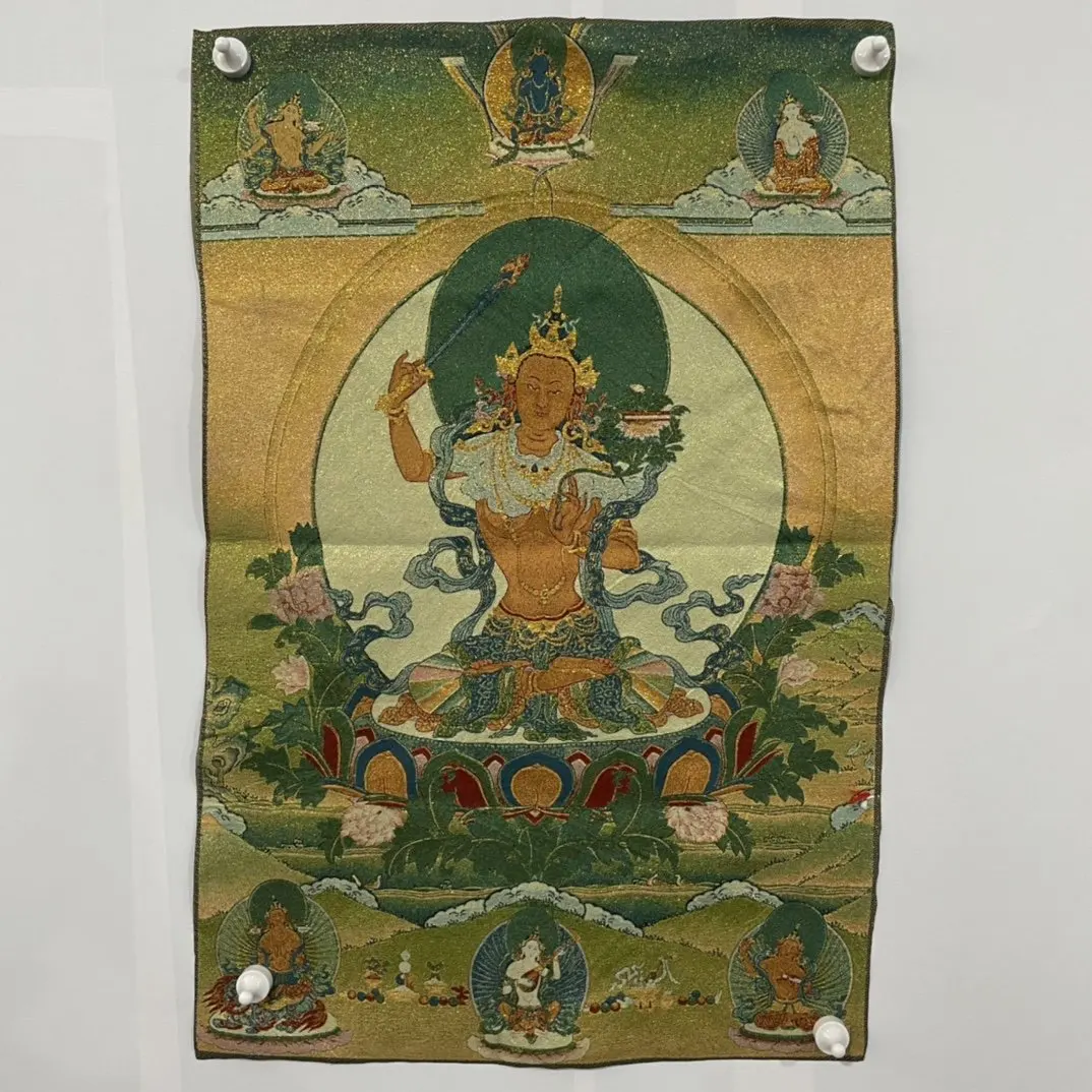 

Thangka Embroidery Tibetan Avalokitesvara Manjushri Buddha Buddhist Silk Brocade Nepal Buddha Statue Painting Mural Craft