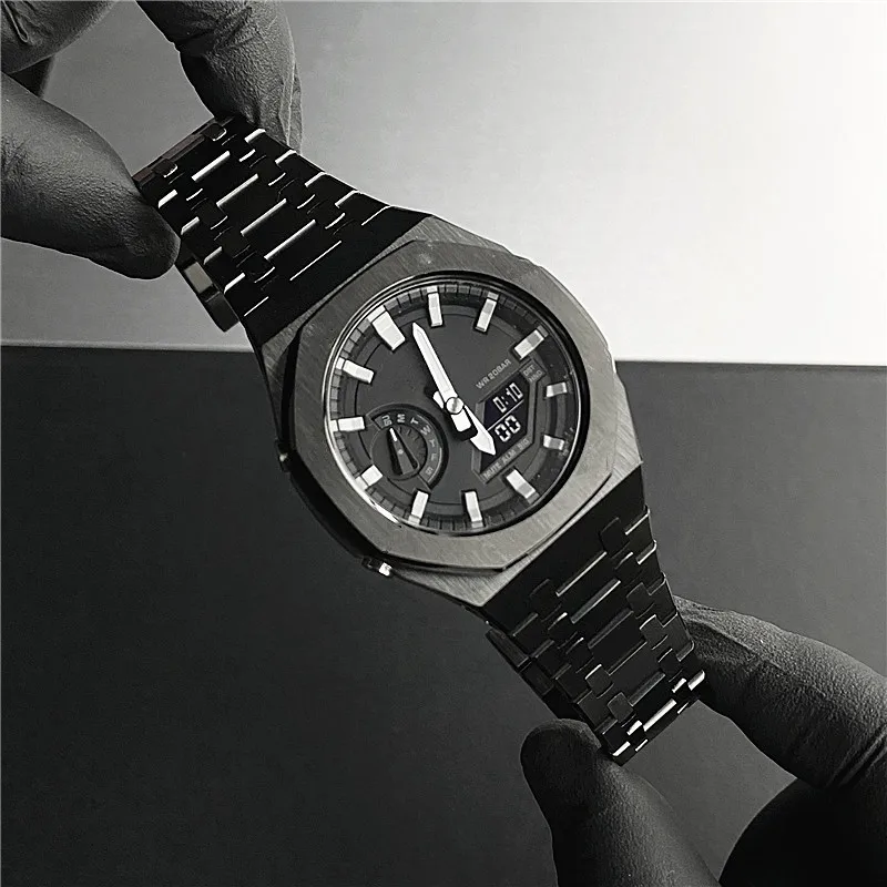 

Oak Metal Steel Watch Strap Band Case For G Shock Ga2100 GA2110 Case Modified Replace Bracelet Farm Replacement Wholesale Parts